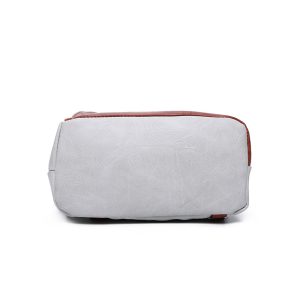 Modern Design Two-Tone Faux Leather Backpack - Image 6