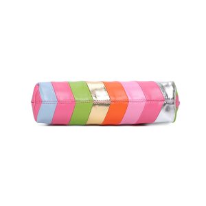 Chain Strap Colorful Striped Crossbody Clutch Bag - Image 5