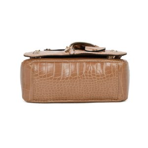 Stylish Crocodile-Embossed Biker Jacket Shoulder Handbag - Image 6