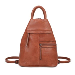 Trendy Multi-Pocket Everyday Use PU Leather Backpack - Image 1