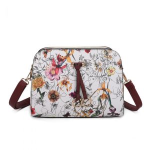 Adjustable Strap Elegant Floral Crossbody Messenger Bag - Image 1