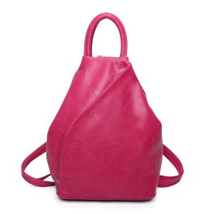 Sleek Functional One-Zip Pocket PU Backpack