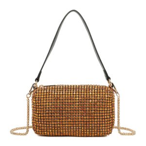 Chain Strap Dazzling Rhinestone Evening Shoulder Bag