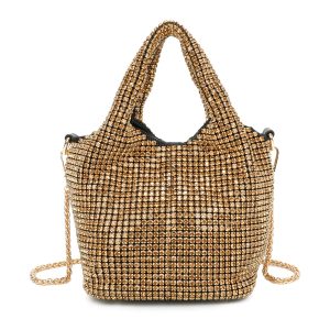 Chain Strap Glamorous Rhinestone Mini Bucket Handbag