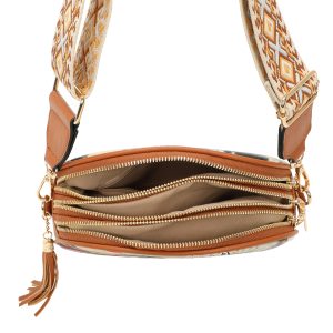 Adjustable Strap Retro Graphic Crossbody Shoulder Bag - Image 5