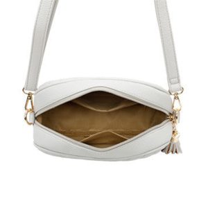 Bee Charm Tassel Accent Elegant Quilted Crossbody Bag - Image 3
