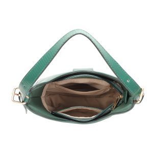 Sleek Gold Buckle Design Elegant Shoulder Handbag - Image 5
