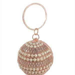 Elegant Luxury Pearl-Encrusted Evening Crystal Handbag - Image 1
