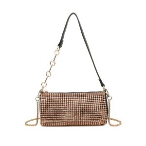 Chain Strap Glamorous Rhinestone Cylinder Shoulder Bag - Image 1