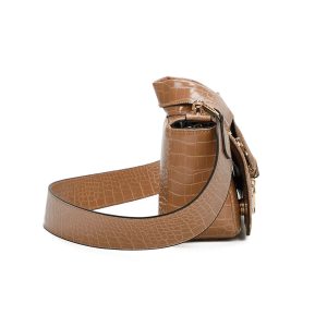 Stylish Crocodile-Embossed Biker Jacket Shoulder Handbag - Image 3
