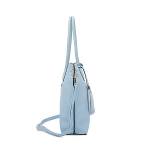 Elegant Large Shoulder Tassel Accent Crossbody Handbag - Image 3