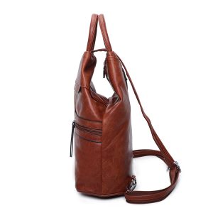Trendy Multi-Pocket Everyday Use PU Leather Backpack - Image 3