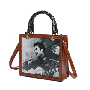 Bamboo-Style Top Handles Vintage-Inspired Tote Bag - Image 3