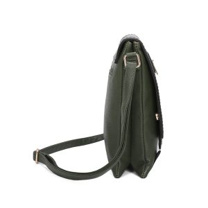 Modern Flap Design Elegant Faux Leather Crossbody Bag - Image 3