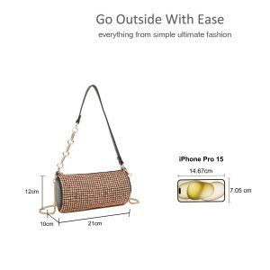 Chain Strap Glamorous Rhinestone Cylinder Shoulder Bag - Image 2
