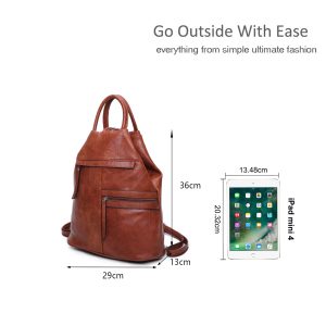Trendy Multi-Pocket Everyday Use PU Leather Backpack - Image 2
