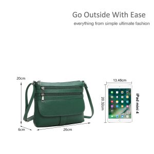 Multi-Zip Design Compact Crossbody Shoulder Bag - Image 2