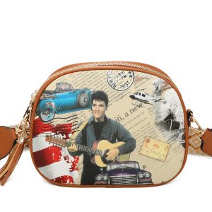 Adjustable Strap Retro Graphic Crossbody Shoulder Bag - Image 1