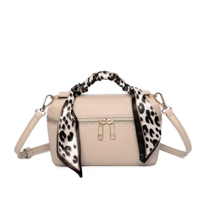 Stylish Scarf Accent Textured Small Crossbody Handbag
