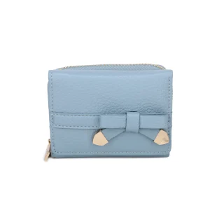 Compact Stylish Bowknot Wallet Purse Zippered Pocket