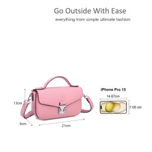 Stylish Elegant Metal Lock Small Crossbody Shoulder Bag - Image 2