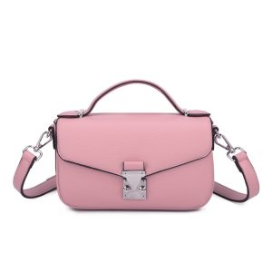 Stylish Elegant Metal Lock Small Crossbody Shoulder Bag - Image 1