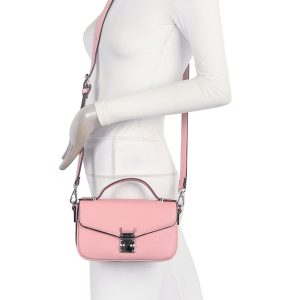 Stylish Elegant Metal Lock Small Crossbody Shoulder Bag - Image 6