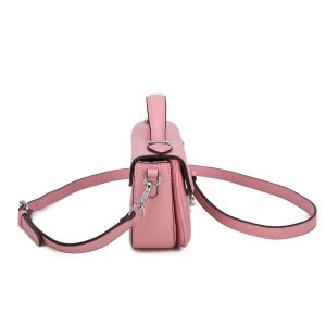 Stylish Elegant Metal Lock Small Crossbody Shoulder Bag - Image 3
