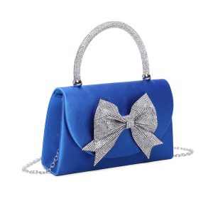 Elegant Sparkly Rhinestone Bow Evening Clutch Bag