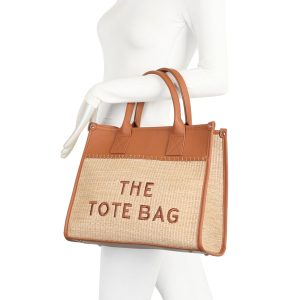 Stylish Versatile Faux Leather Handwoven Tote Bag - Image 6