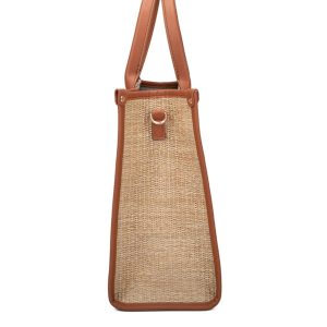 Stylish Versatile Faux Leather Handwoven Tote Bag - Image 3