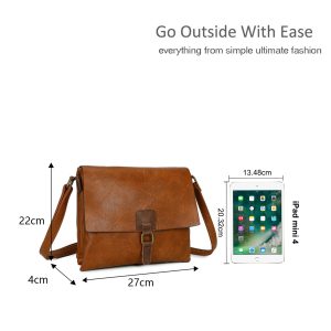 Classic Vintage Style Buckle Crossbody Messenger Bag - Image 2