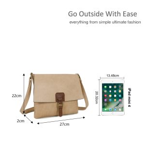 Minimal Vintage Style Buckle Crossbody Messenger Bag - Image 2