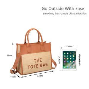 Stylish Versatile Faux Leather Handwoven Tote Bag - Image 2