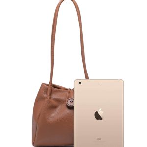 Stylish Button Closure Shoulder Bag with Inner Zipper Pocket & Long Straps - Image 3