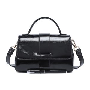 Compact Solid Color Crossbody Bag Zipper & Flap Closure - Image 10