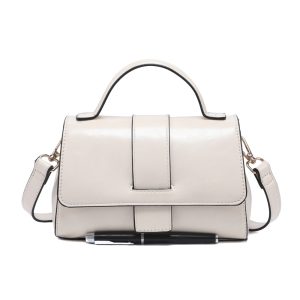 Compact Solid Color Crossbody Bag Zipper & Flap Closure - Image 7
