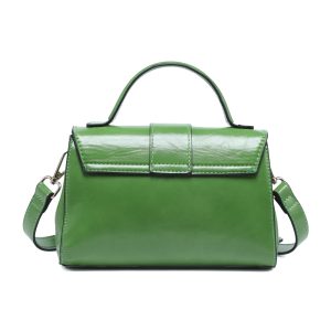 Compact Solid Color Crossbody Bag Zipper & Flap Closure - Image 3