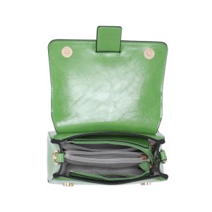 Compact Solid Color Crossbody Bag Zipper & Flap Closure - Image 4
