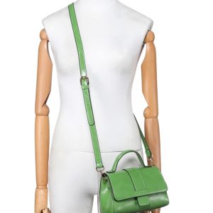Compact Solid Color Crossbody Bag Zipper & Flap Closure - Image 5