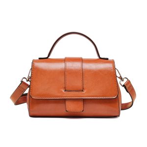 Compact Solid Color Crossbody Bag Zipper & Flap Closure - Image 9