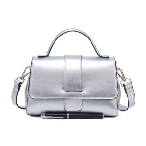 Compact Solid Color Crossbody Bag Zipper & Flap Closure - Image 6