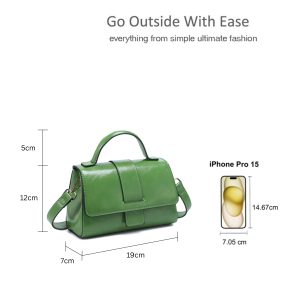 Compact Solid Color Crossbody Bag Zipper & Flap Closure - Image 2