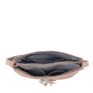 Slim PU Leather Tassel Detail Crossbody Shoulder Bag - Image 4
