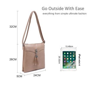 Slim PU Leather Tassel Detail Crossbody Shoulder Bag - Image 2