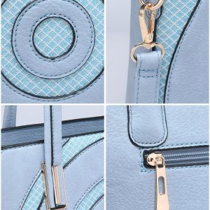 Stylish Geometric Pattern Crossbody Tote Shoulder Bag - Image 5