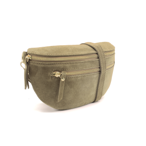 Genuine Italian Suede Sling Crossbody Bag with Dual Zipper Compartments - Image 15