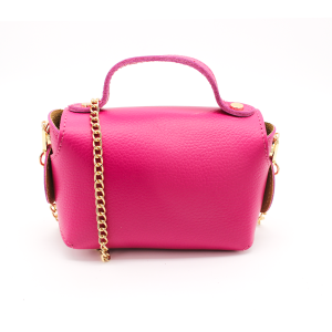 Genuine Italian Leather Crossbody Bag with Chain Strap and Twist Lock Closure - Image 3