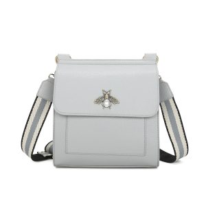 Elegant Crossbody Shoulder Handbag with Bee Embroidery - Image 1