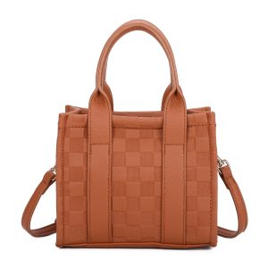 Stylish Shoulder Strap Mini Tote Checkered Crossbody Bag - Image 1